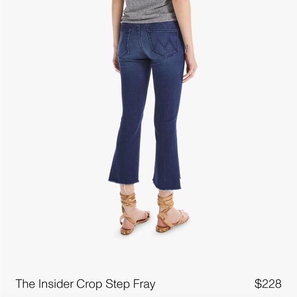 Mother The Insider Crop Step Fray Jeans in Sweet and Sassy medium denim - Picture 3 of 9